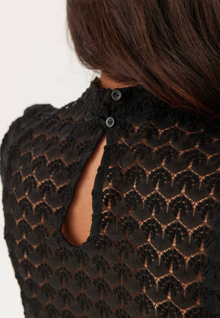 Vmbecca Ls High Neck Lace Top