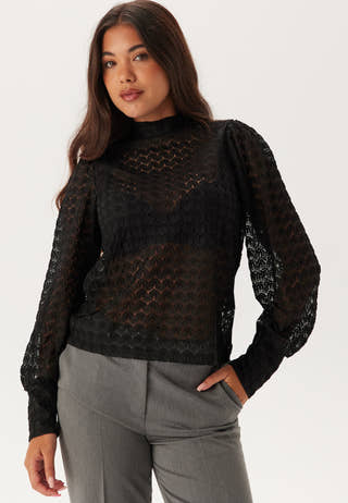 Vmbecca Ls High Neck Lace Top