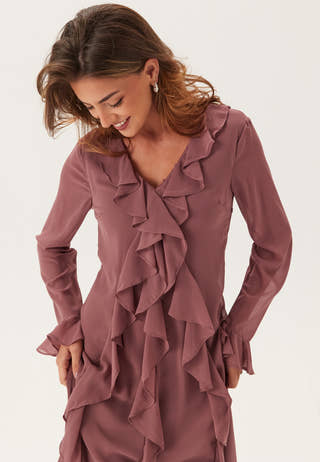 Vmholly Ls Flounce Ankle Dress