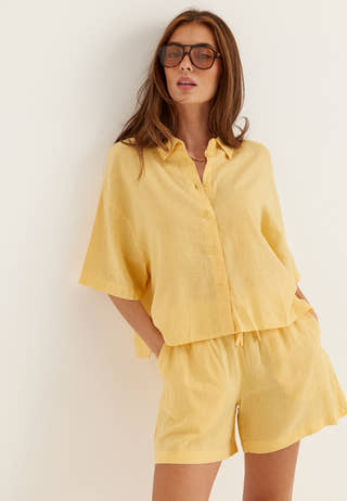 Vmlinn 2/4 SHORT SHIRT WVN NOOS