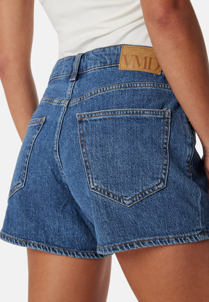 Vmtess mid rise short denim shorts