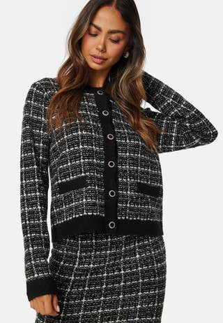 Viaudrey Check L/S Knit Cardigan