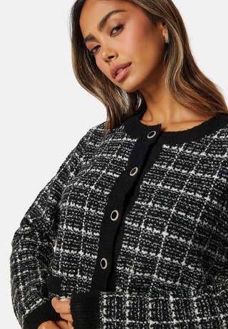 Viaudrey Check L/S Knit Cardigan