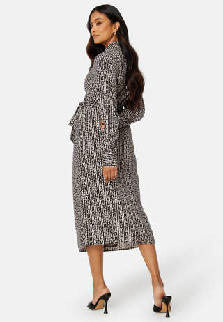 Bana L/S Wrap Midi Dress