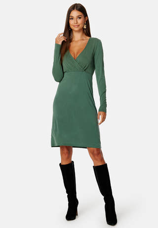 Modala L/S Wrap Midi Dress/SU