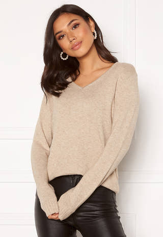 Ril L/S V-neck Knit Top