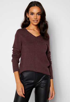 Ril L/S V-neck Knit Top