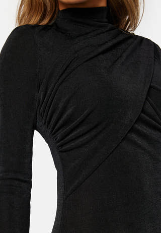 Verona Funnel Neck Mid Dress