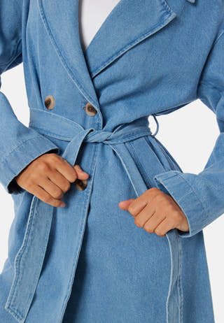 Vici doublebreasted L/S denim trenchcoat