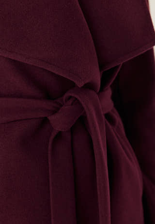 Vicooley Collar Belt Coat