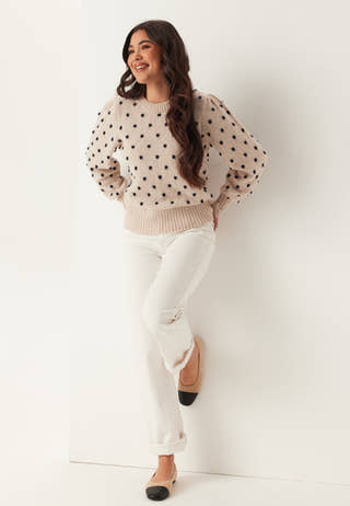 Vidottie L/S O-NECK KNIT TOP O