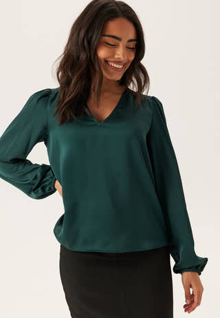 Viellette L/S SMOCK SATIN TOP