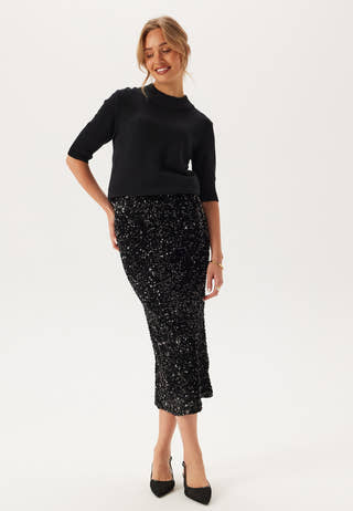 Vifaith Hw Midi Sequin Skirt
