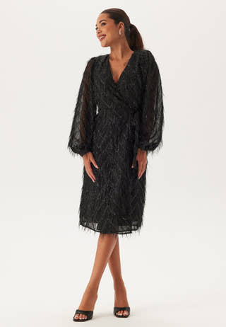 Vifeather L/S MIDI WRAP DRESS