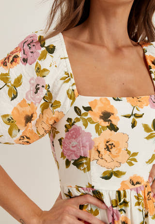 Viflola Square Neck 2/4 ANKLE DRESS