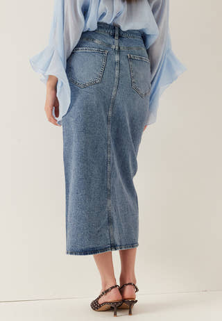 Vijaf Hw Midi Denim Skirt-noos