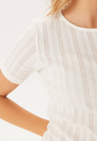 Vikassie S/S Pointelle Top