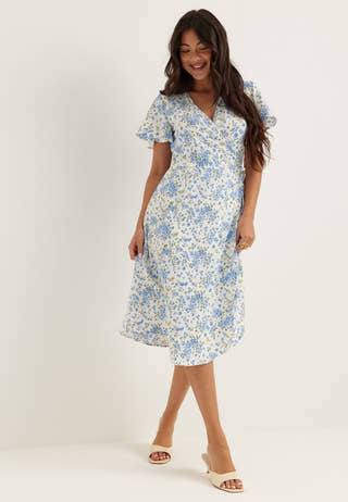 Vilovie S/S Wrap Midi Dress