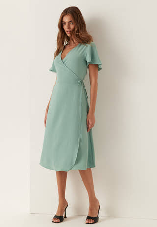 Vilovie S/S Wrap Midi Dress