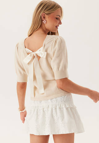 Viril S/S BOW DETAIL KNIT TOP