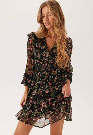 Viroman New V-neck L/S Short Dress