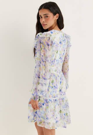 Viroman New V-neck L/S Short Dress