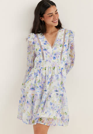 Viroman New V-neck L/S Short Dress