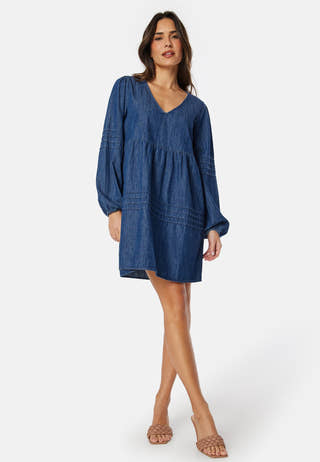 Virowie L/S V-Neck Denim Dress