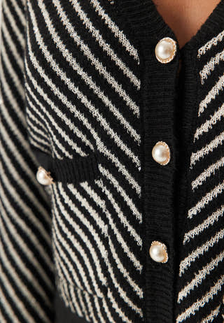 Yascharla Ls Sequin Knit Cardigan