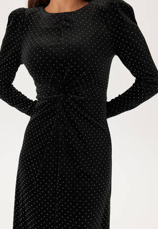 Yashella Ls Velour Midi Dress