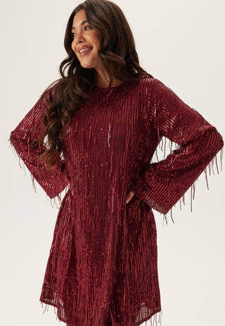 Yaslantra Ls Sequin Fringe Dress